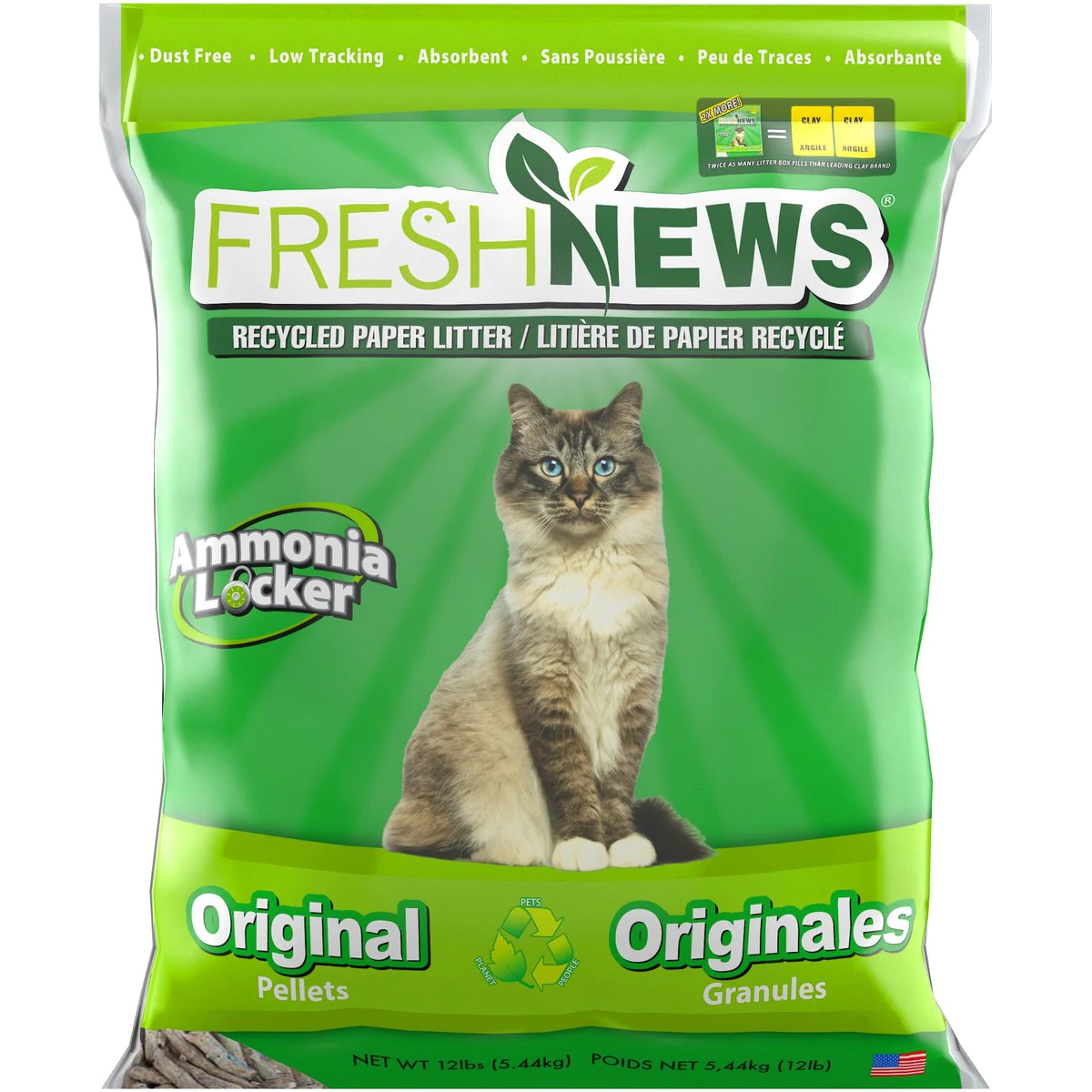 Fresh News Unscented Non-clumping Paper Cat Litter