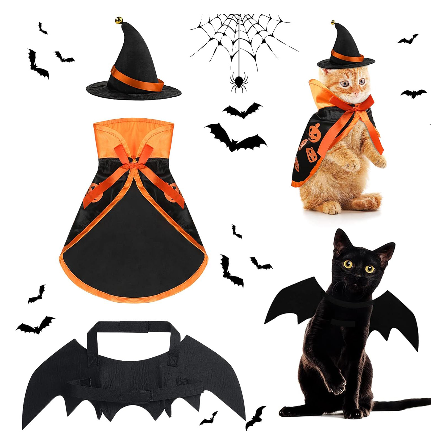 Frienda 3 Pieces Pet Halloween Vampire Costume