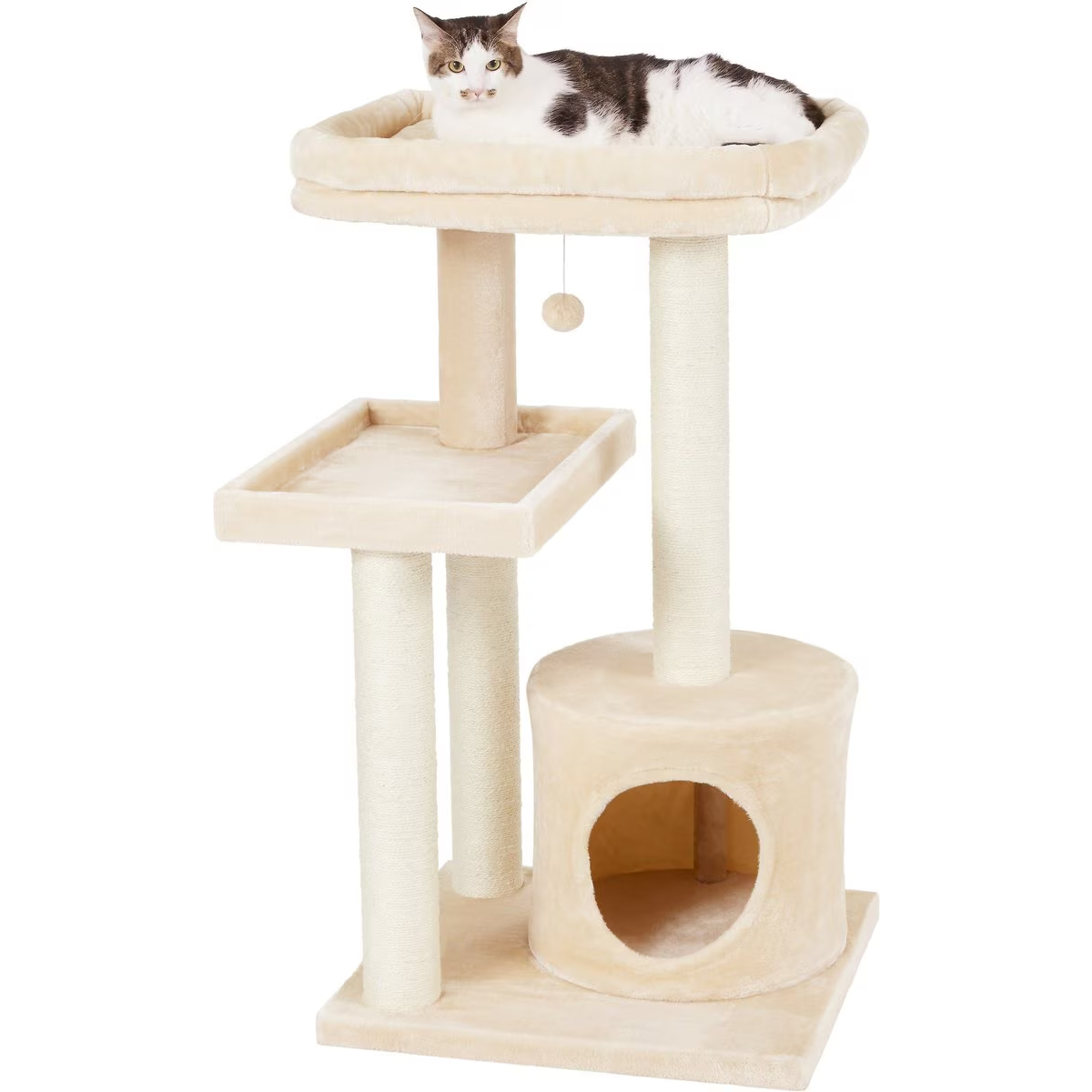 Frisco 42-in Heavy Duty Faux Fur Cat Tree & Condo New