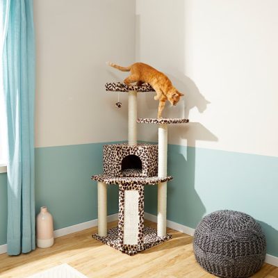 Frisco 52-in Faux Fur Cat Tree & Condo