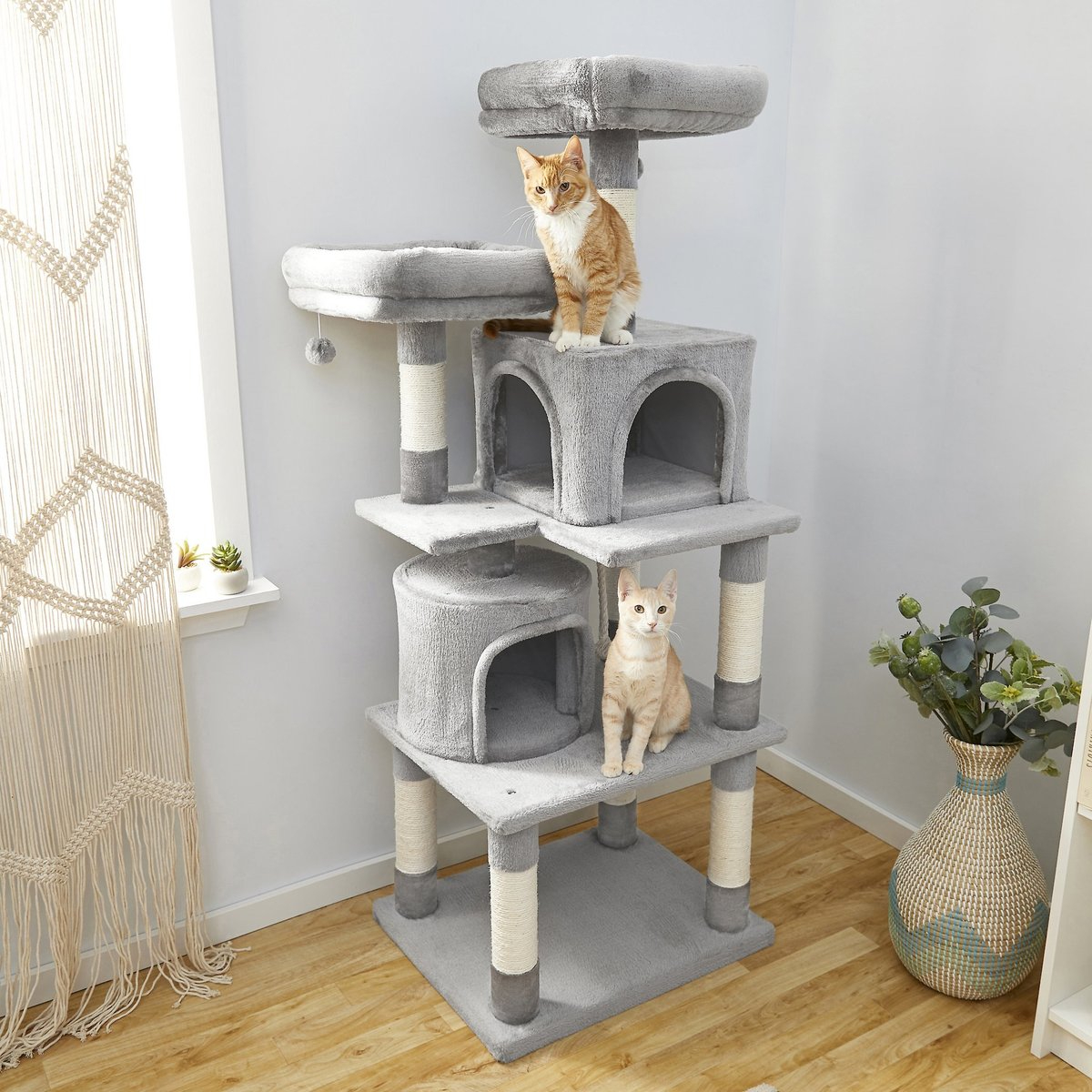 Frisco 61-in Faux Fur Cat Tree & Condo New