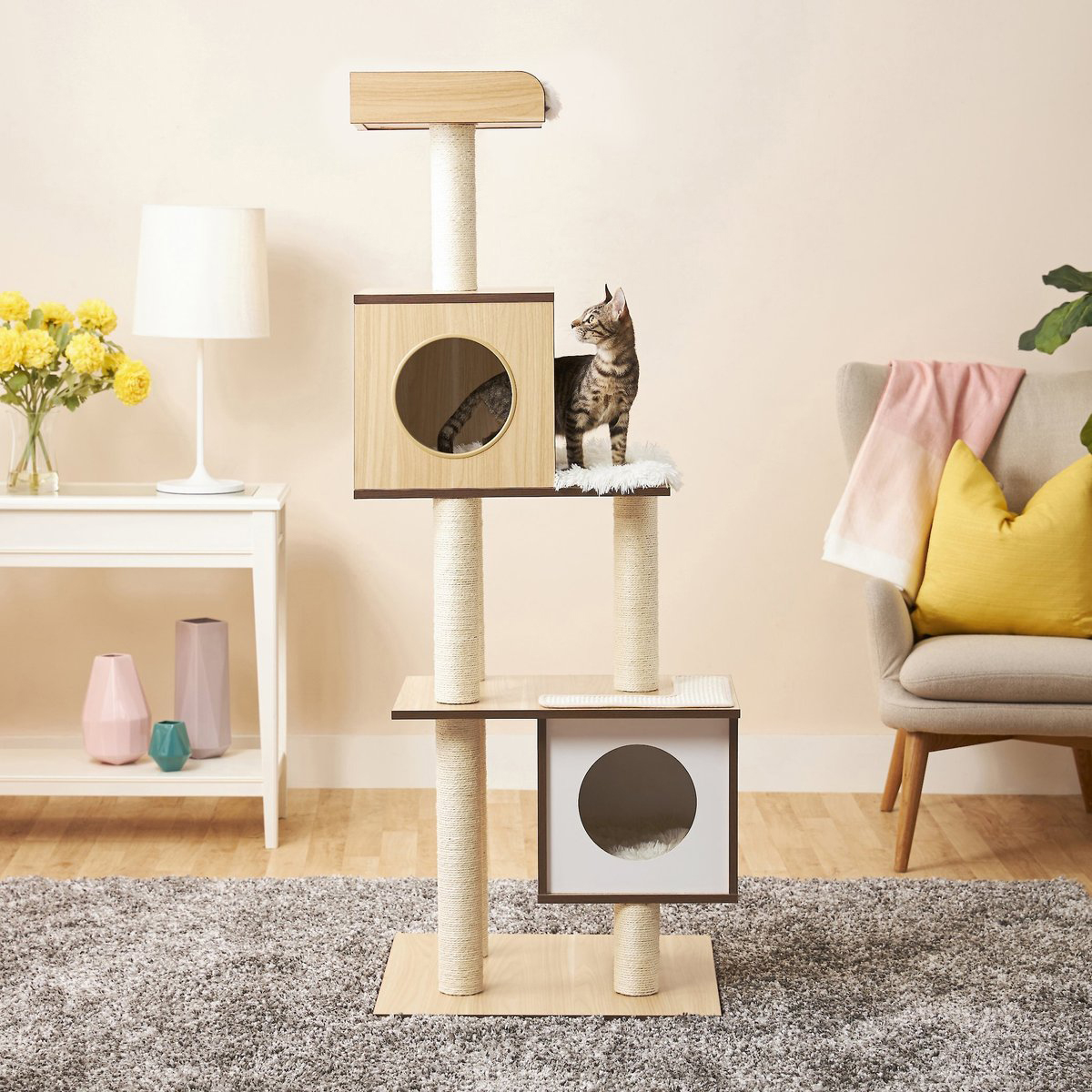 Frisco 62-in Modern Cat Tree & Condo