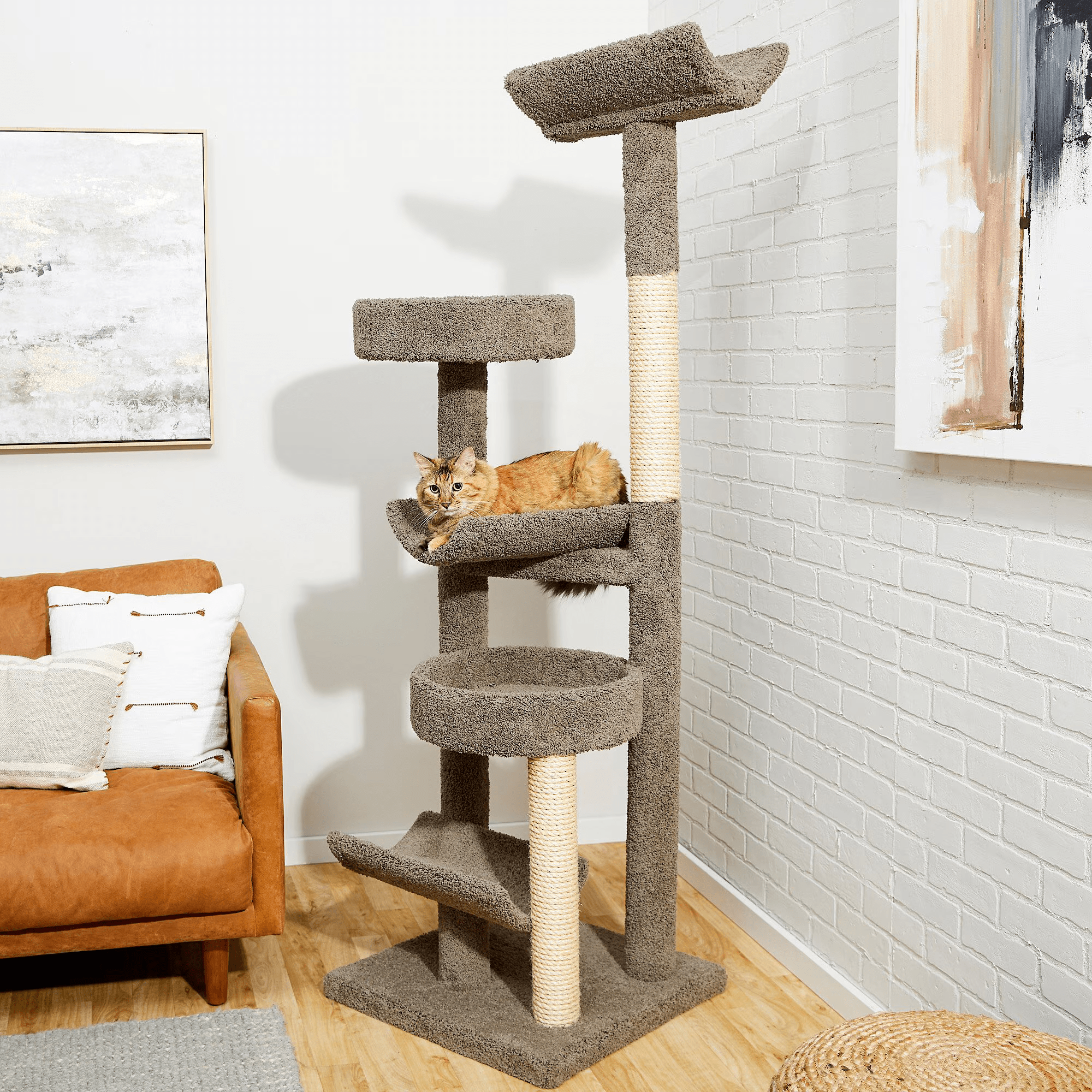 Frisco 70-in Real Carpet Wood Cat Tree