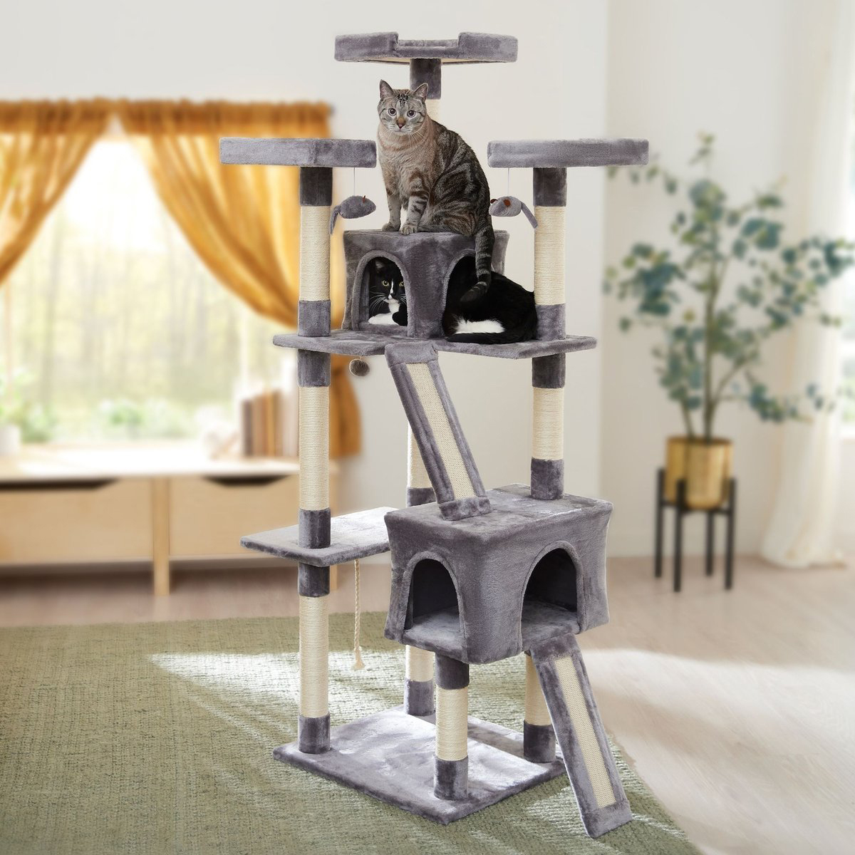 Frisco 72-in Faux Fur Cat Tree & Condo