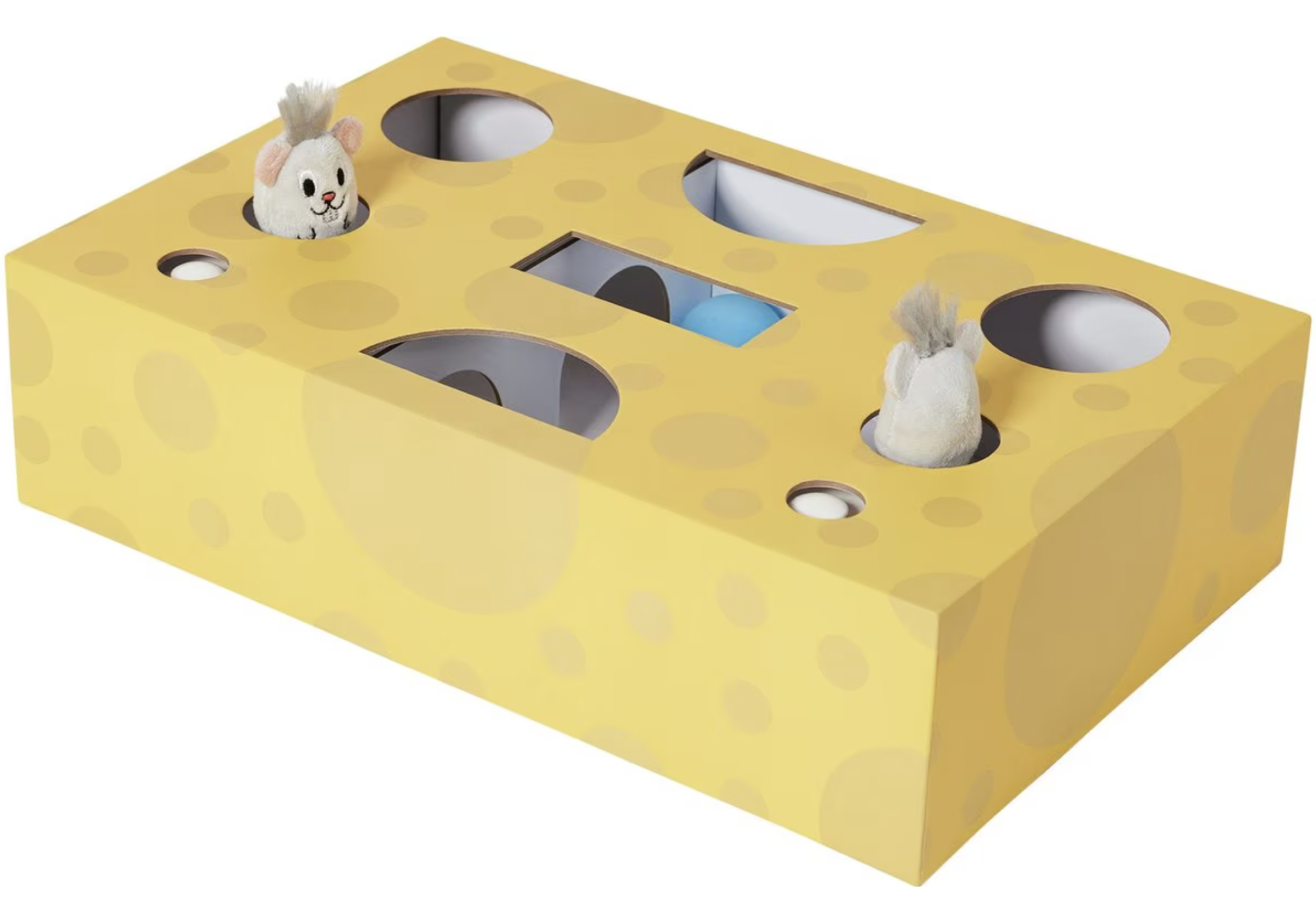 Frisco Cheese Interactive Maze Cardboard Cat Toy Box with Catnip