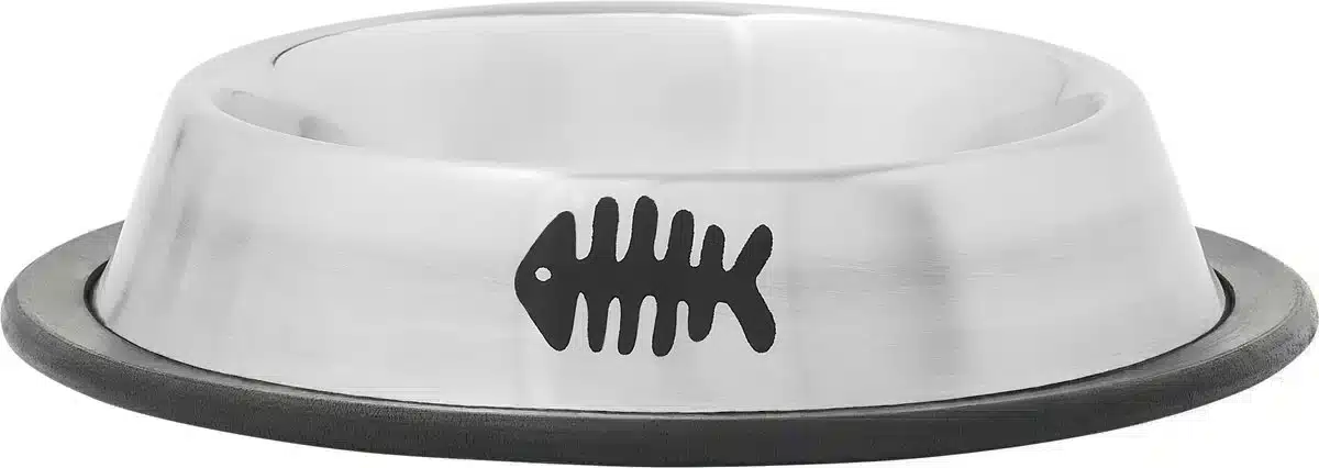 Frisco-Fish-Print-Non-Skid-Stainless-Steel-Dish-Cat-Bowl