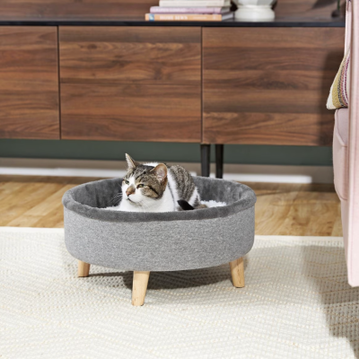 Frisco Modern Round Elevated Cat Bed