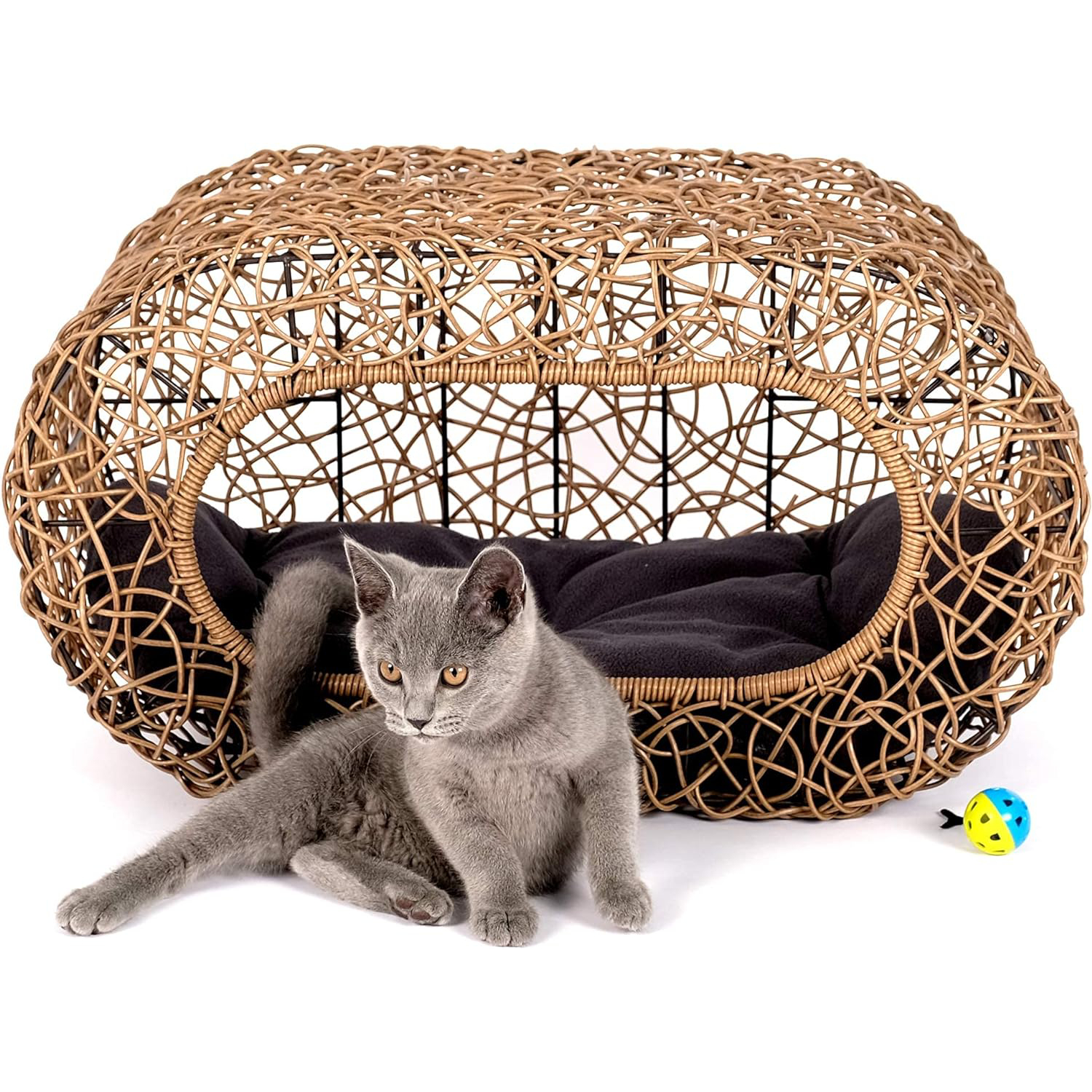 Fun Stackable Wicker Cat Bed new