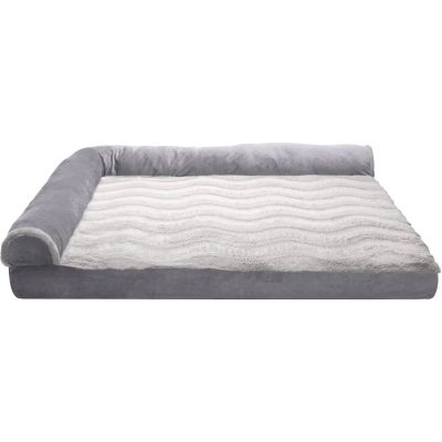 FurHaven Wave Fur & Velvet Cooling Gel Deluxe Chaise