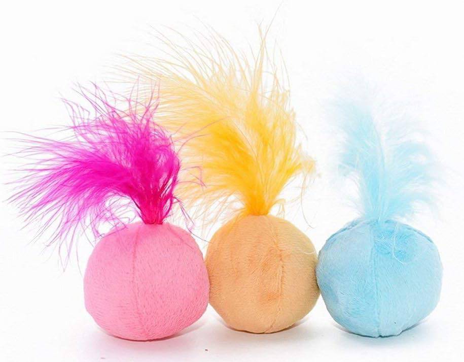 Furry Rattle Ball Cat Toy