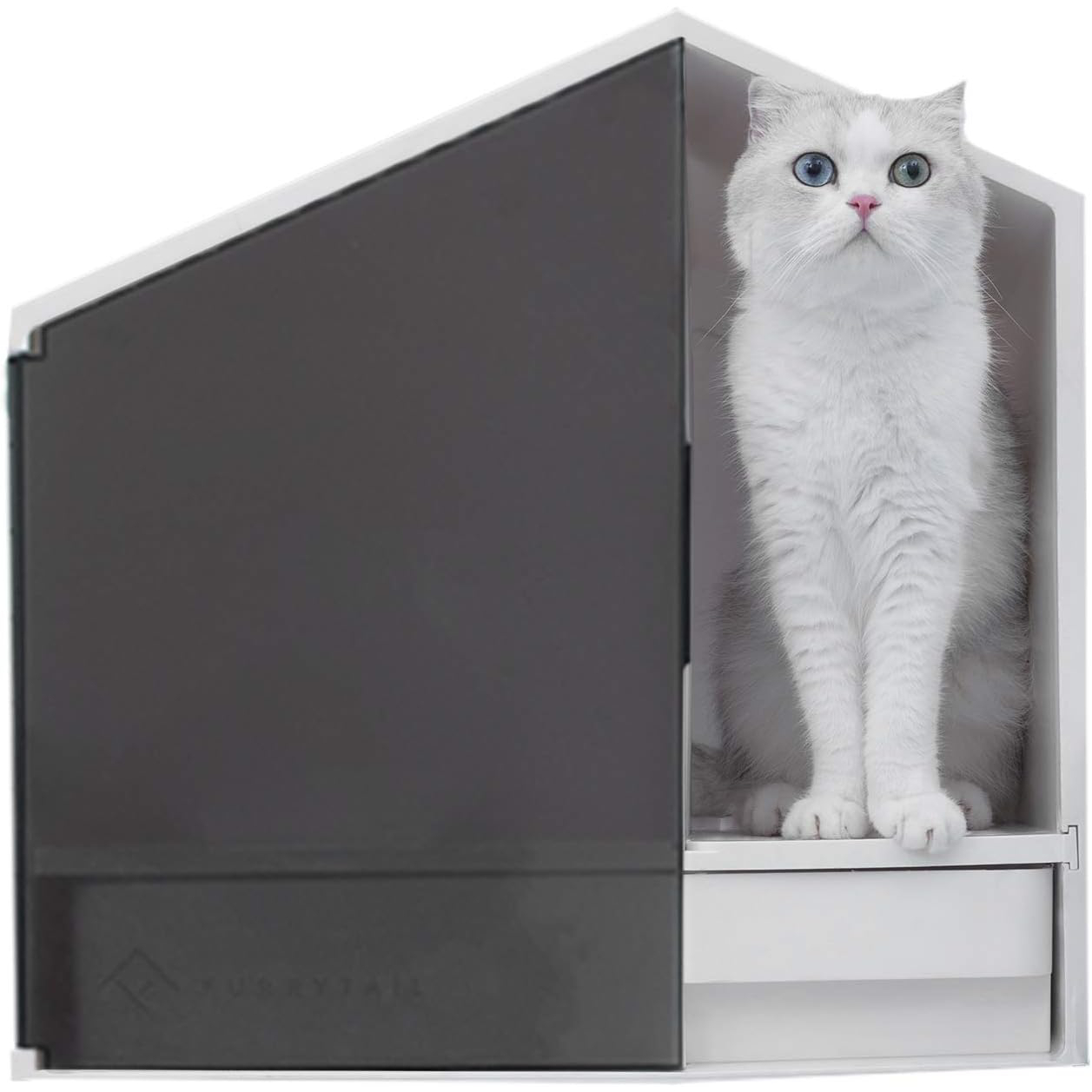 Furrytail Glow House Cat Litter Box, Semi-Enclosed and Front Door Entrance Cat Litter Box with Litter Scoop New
