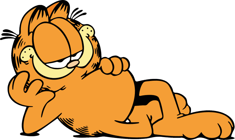 Garfield the Cat Lying Down Jim Davis, Paws Inc. Paramount Global.