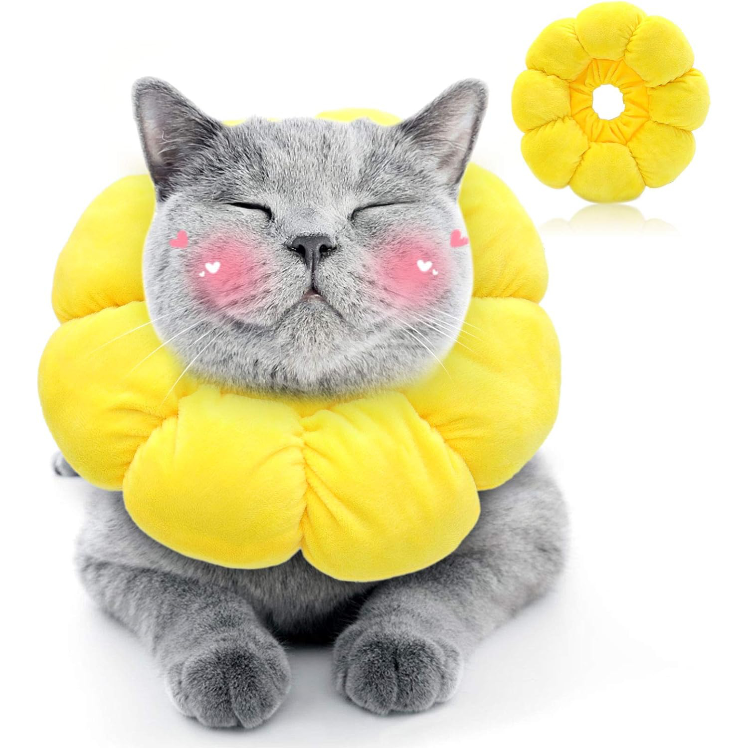 HYLYUN Cat Recovery Collar - Cute Sun Flower Neck Cat Cones After Surgery