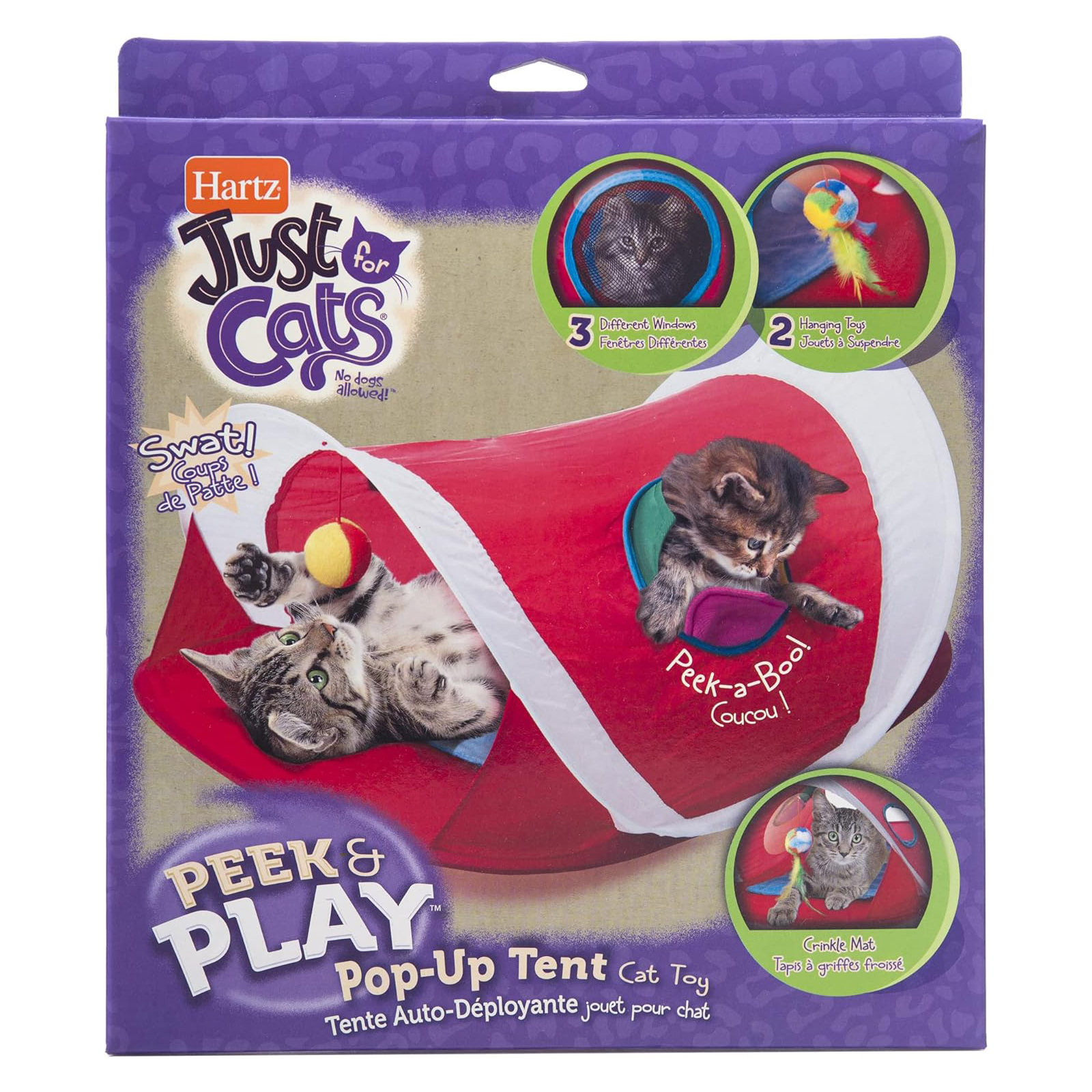 Hartz Just for Cats Peek & Play Pop-Up Cat Tent Toy