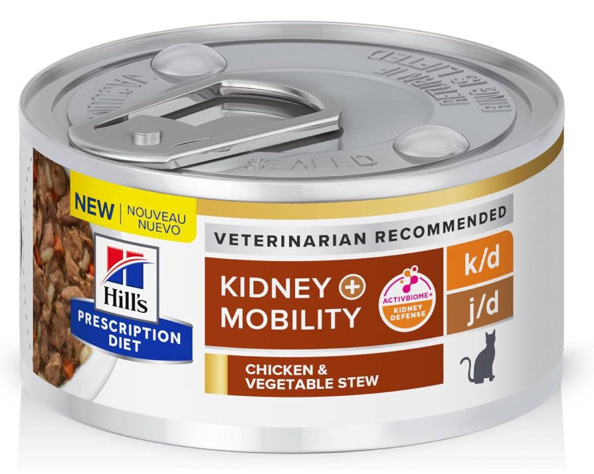 Hill’s Prescription Diet kd Kidney Care + Mobility Care with Chicken & Vegetable Stew Canned Cat Food