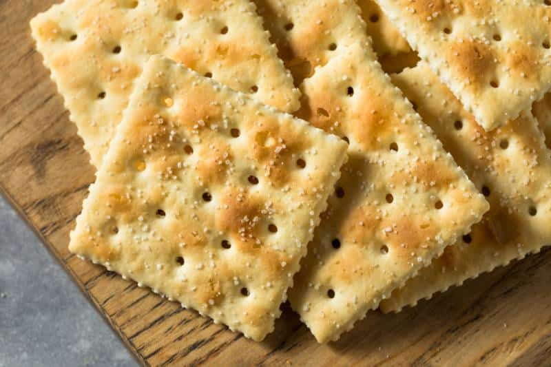 Homemade Saltine Soda Crackers Ready to Eat