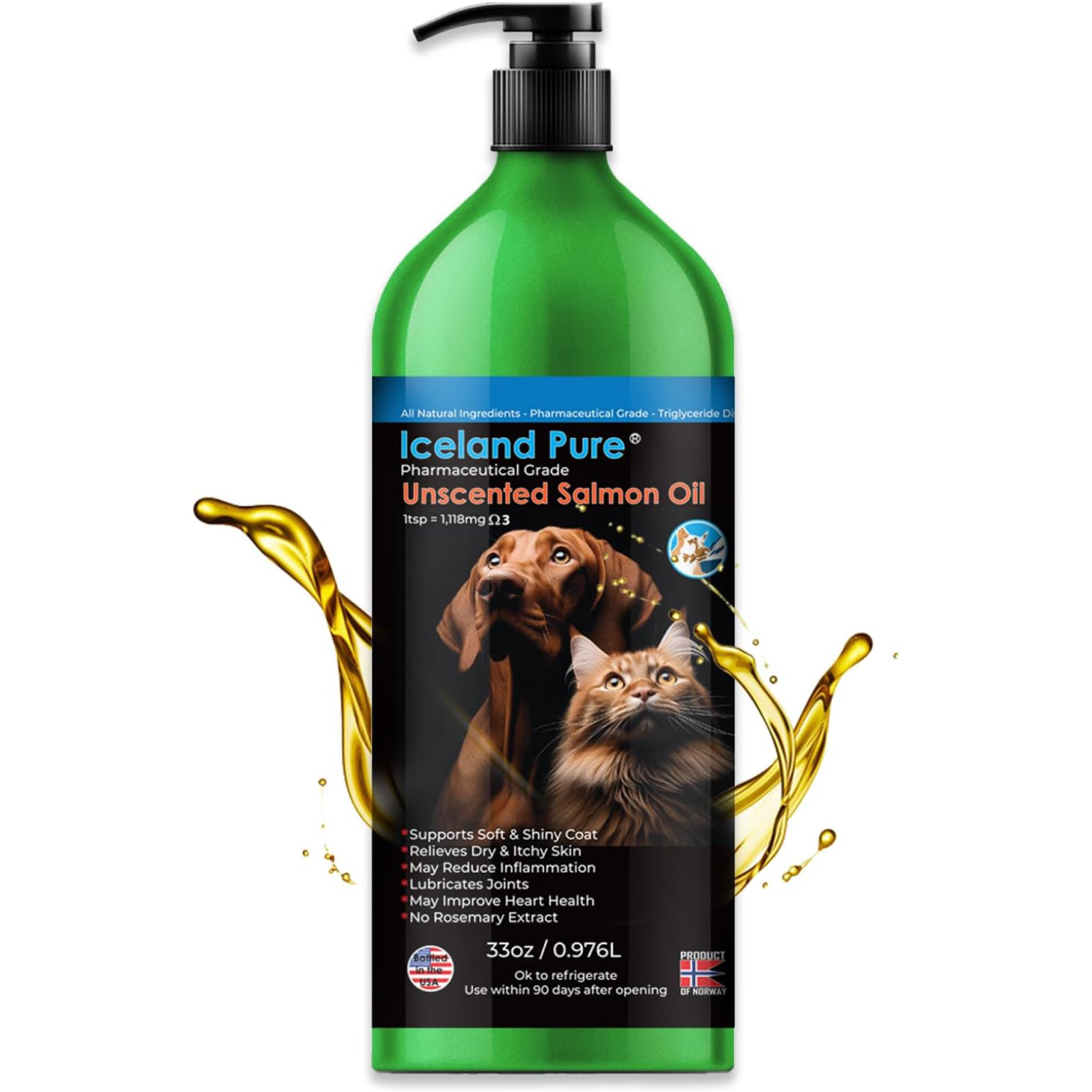 Iceland Pure Pet Products Pharmaceutical Grade Salmon Oil