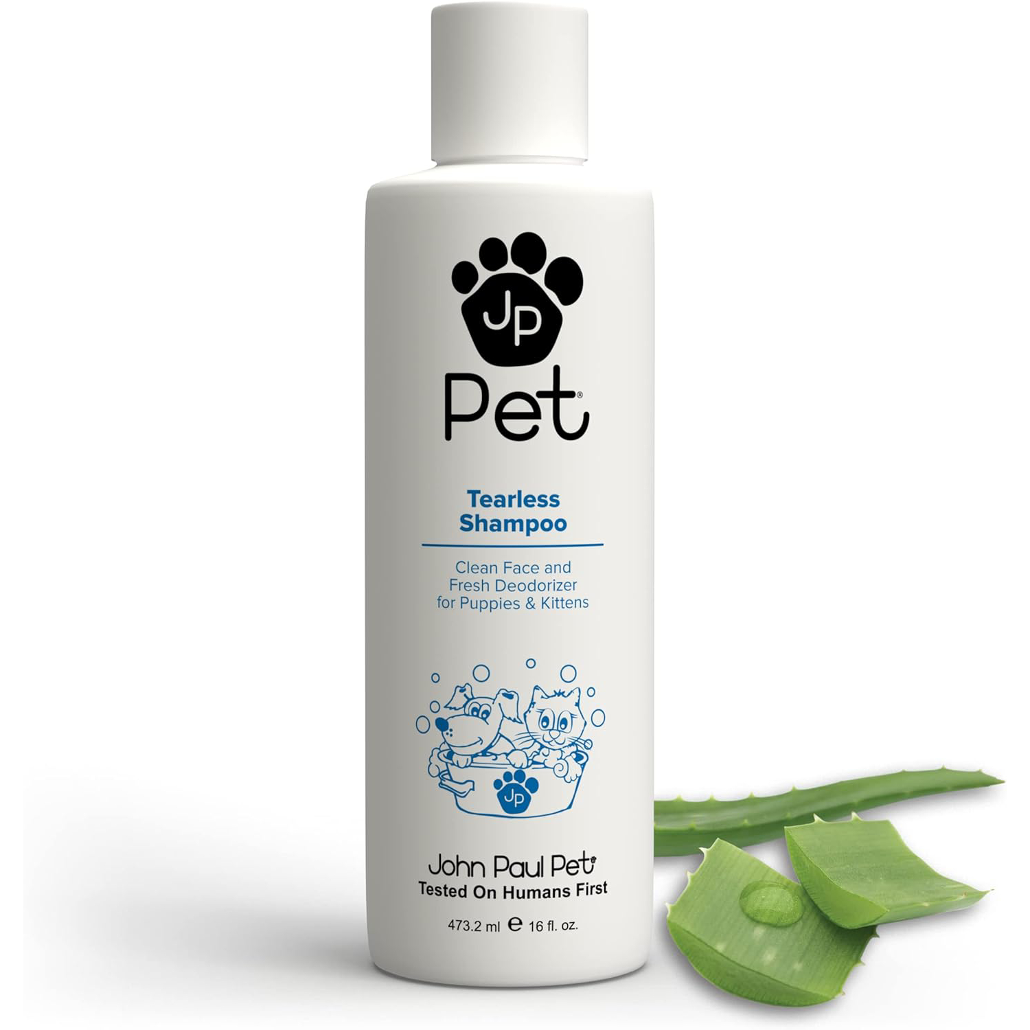 John Paul Pet Tearless Odor Absorbing Shampoo, Clean and Fresh Low PH Formula for Puppies, Dogs, Kittens and Cats, 16-Ounce, Clear new