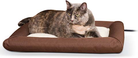 K&H Pet Products Deluxe Lectro-Soft Outdoor Heated Bolster Cat & Dog Bed