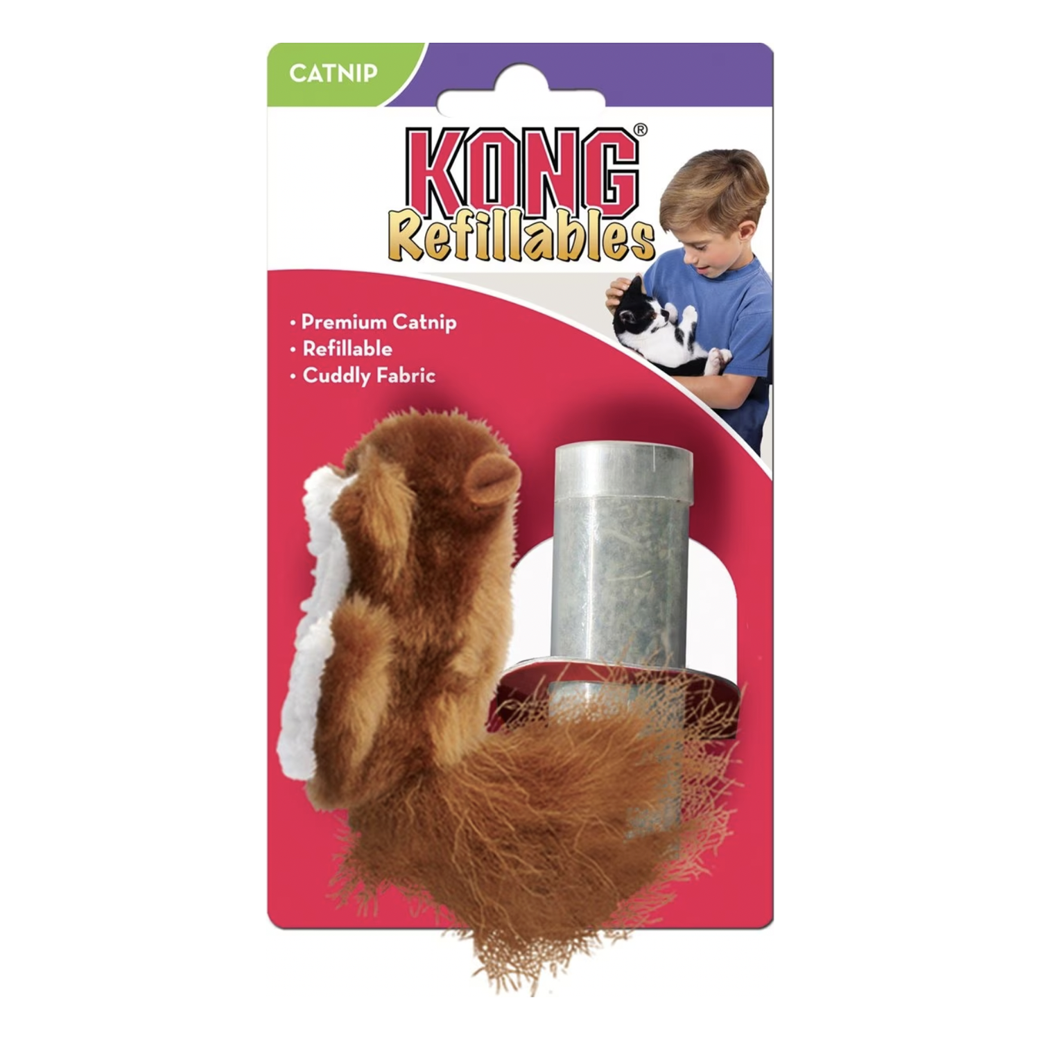KONG Refillable Squirrel Catnip Cat Toy