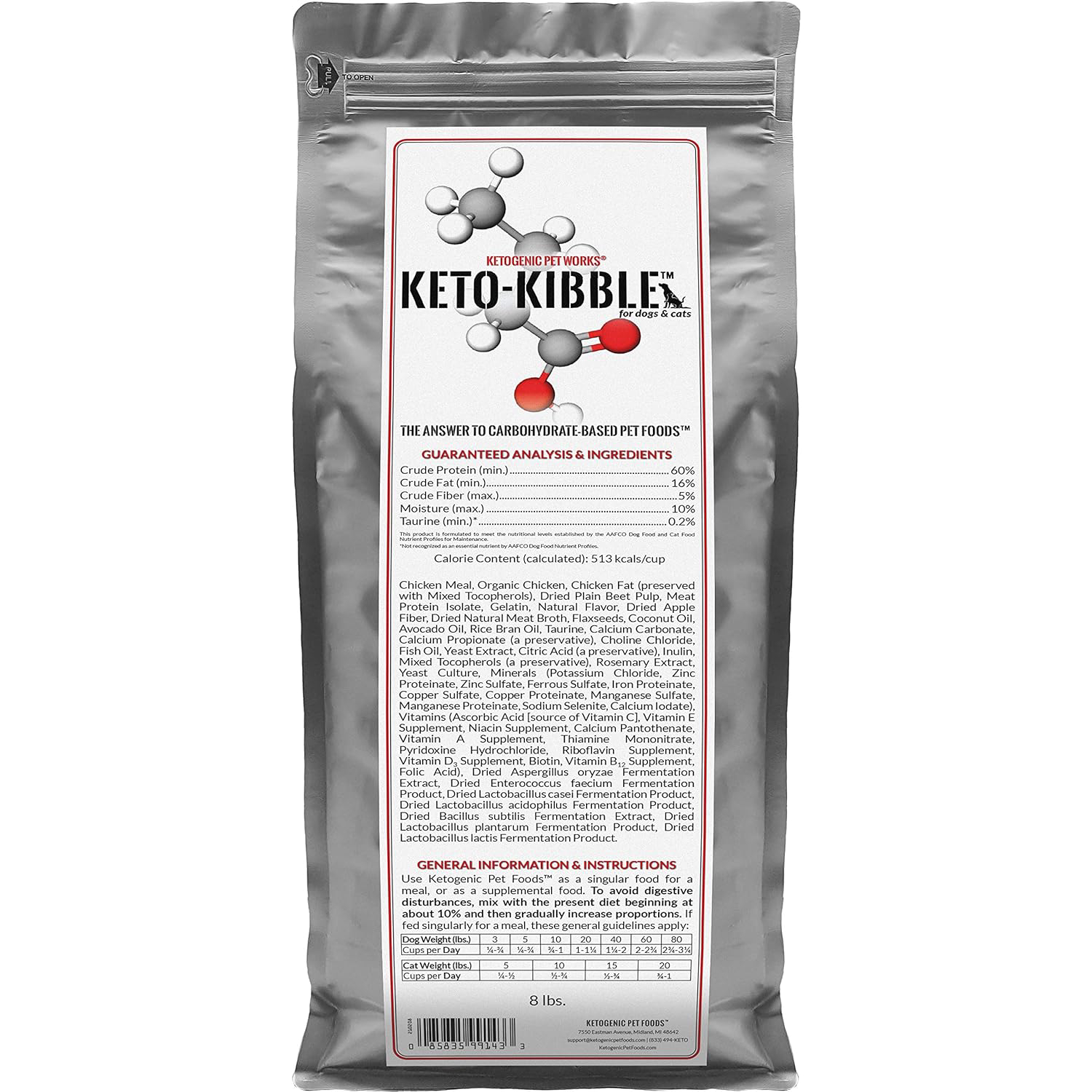 Ketogenic Pet Foods K-K8 Keto-Kibble