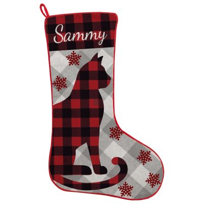 Let’s Make Memories Personalized Perfectly Plaid Christmas Stocking