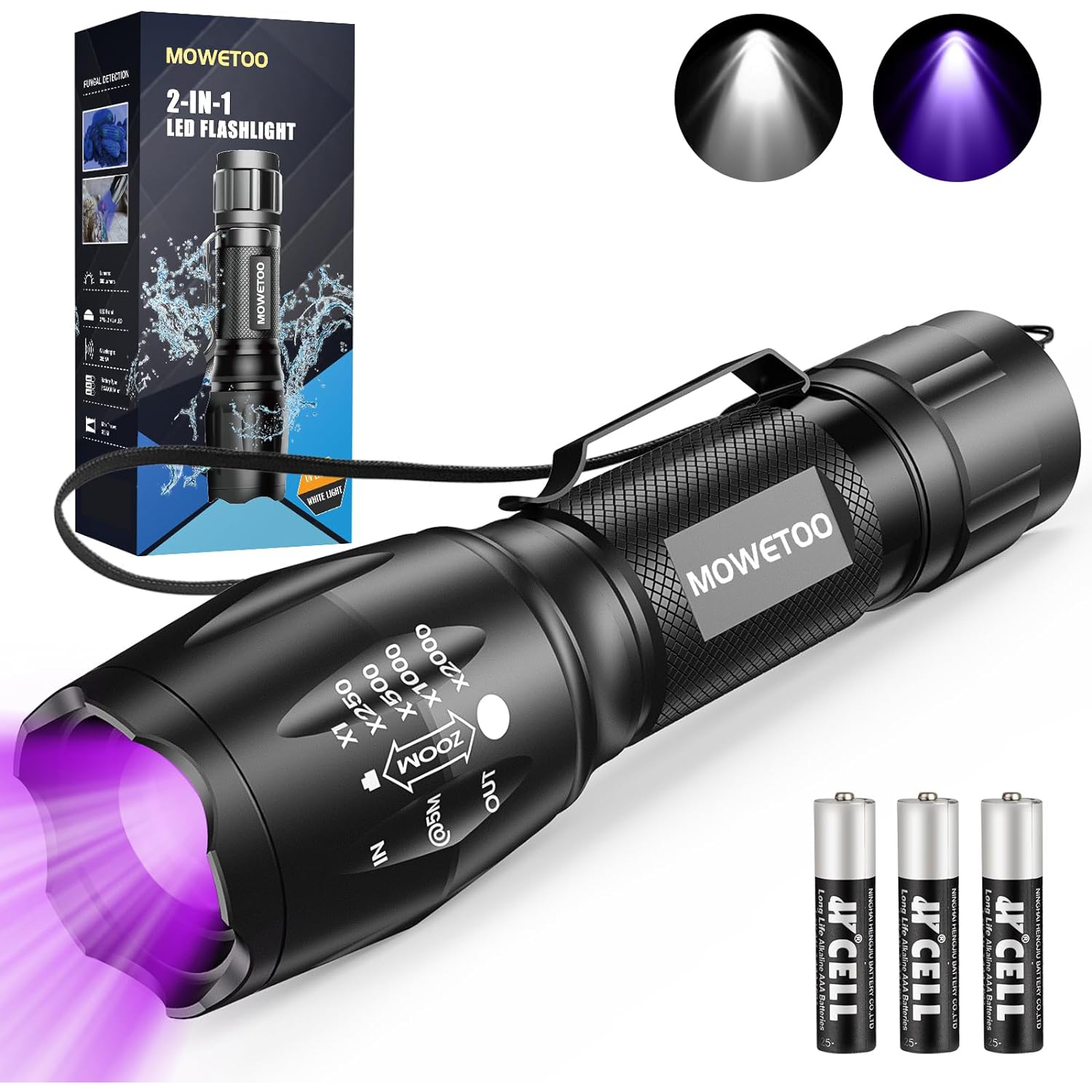 MEOWETOO 2-in-1 UV Flashlight
