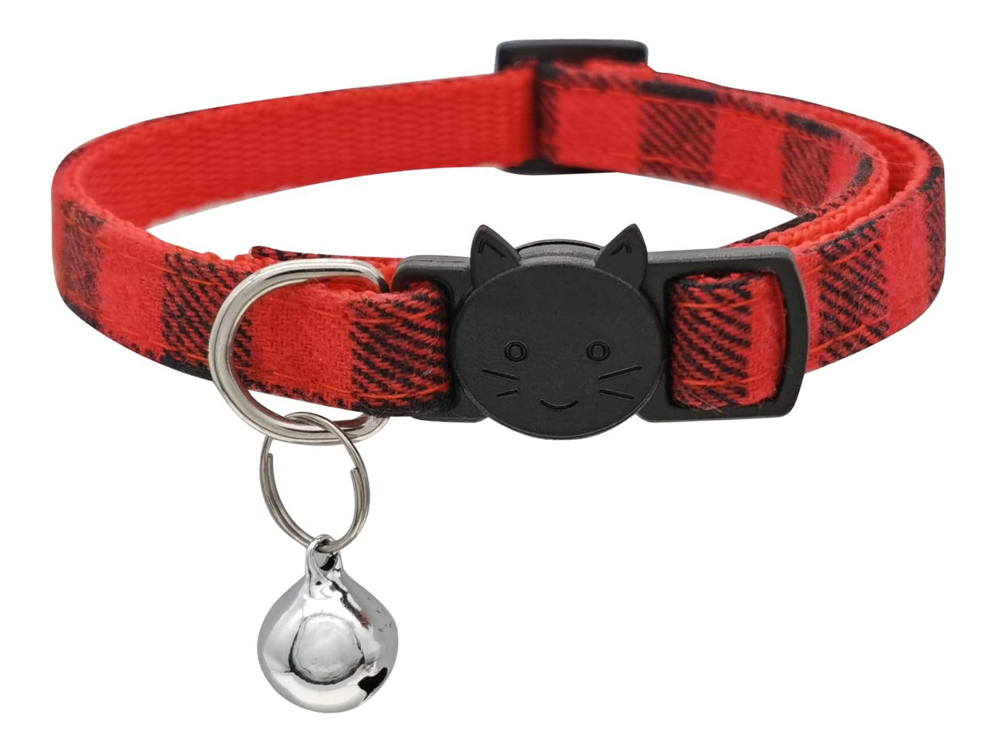 MJIYA Stylish Plaid Cat Collars with Bells