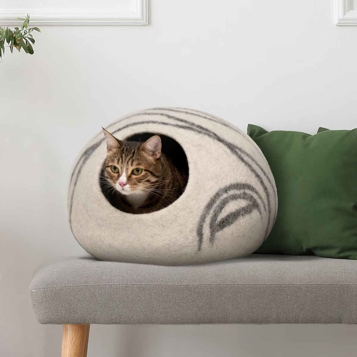 Meowfia Premium Felt Cat Cave Bed New