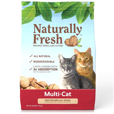 Naturally Fresh Multi-Cat Unscented Clumping Walnut Cat Litter