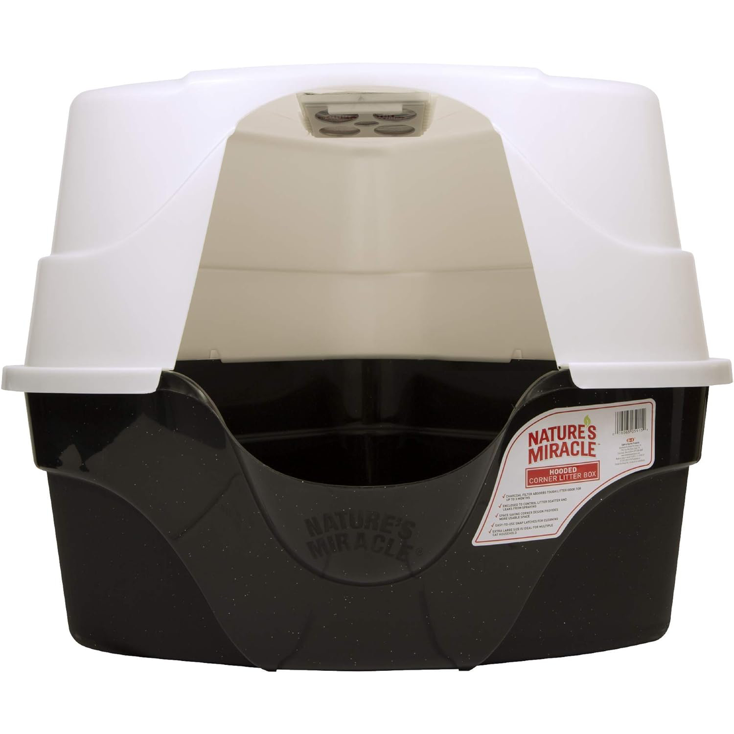Nature’s Miracle Hooded Corner Litter Box, With Odor Control Charcoal Filter New