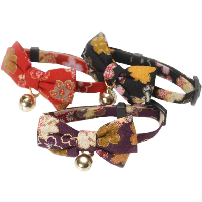 Necoichi Japanese Kimono Style Bow Tie Cat Collar