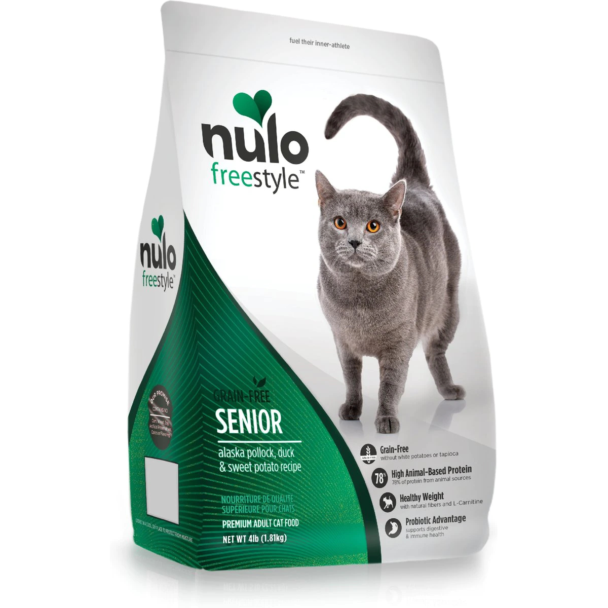 Nulo Freestyle Senior Alaska Pollock, Duck & Sweet Potato Recipe Grain-Free Dry Cat Food