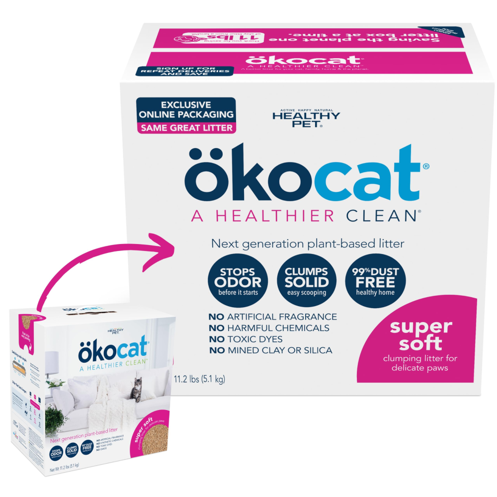 Okocat Super Soft Clumping Wood Unscented Cat Litter