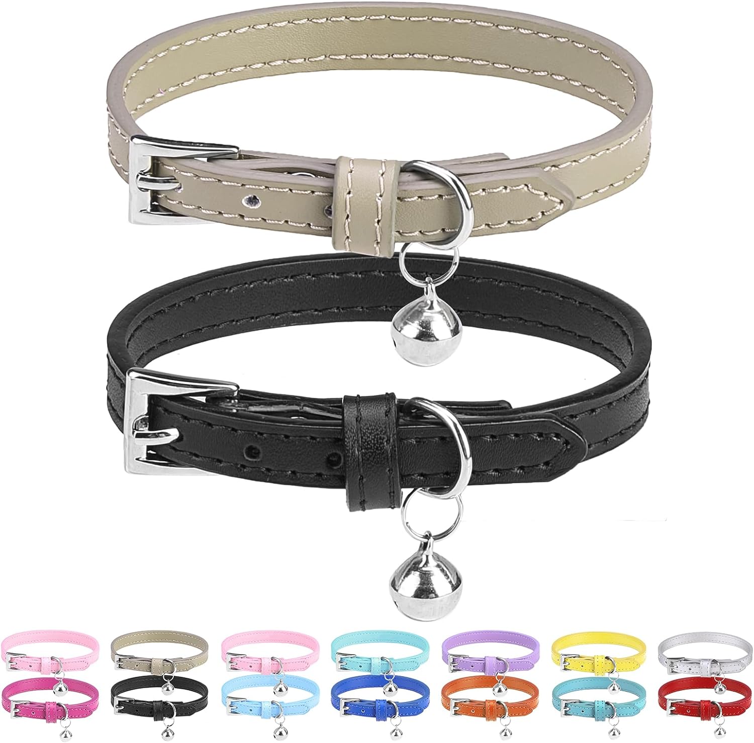 PUPTECK Soft Leather Cat Collar