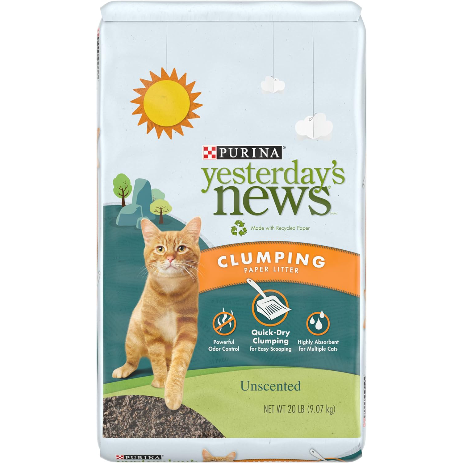 PURINA Yesterday's News Yesterday’s News Clumping Unscented Paper Cat Litter