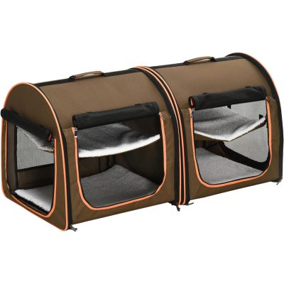 Pawhut Dual Compartment Cat Carrier