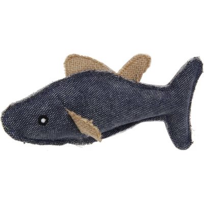 Pet Life Durable Fish Plush Cat Toy with Catnip