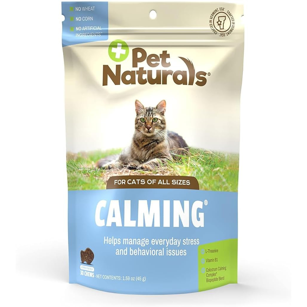 Pet Naturals Calming Chews for Cats, 30 Chews - Behavioral Support and Anxiety Relief for Travel, Boarding, Vet Visits and High Stress Situations new