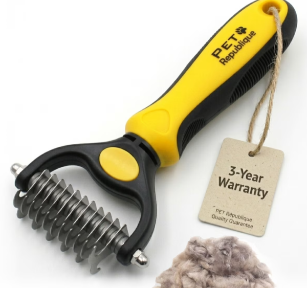 Pet Republique Dematting Tool for Dogs & Cat Rake Style with 6+11 Dual-Side Blades