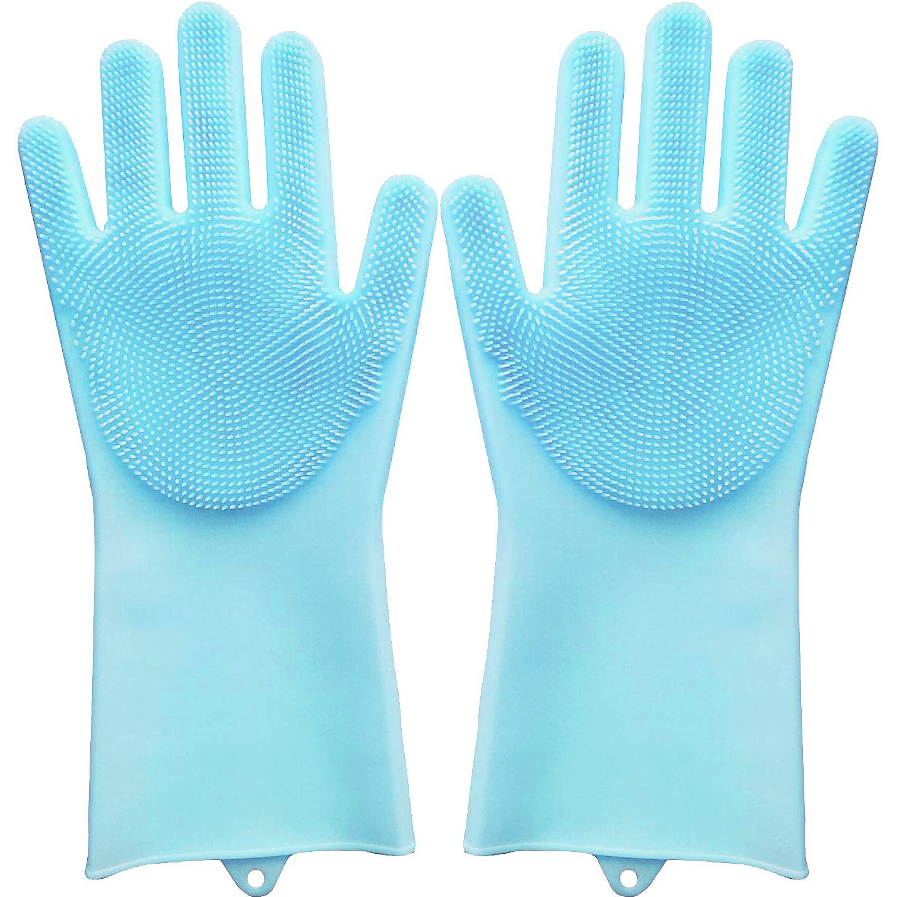 Pet Republique Long Sleeve Silicone Bathing Gloves with Foam Scrubbing Bristles for Dogs & Cat