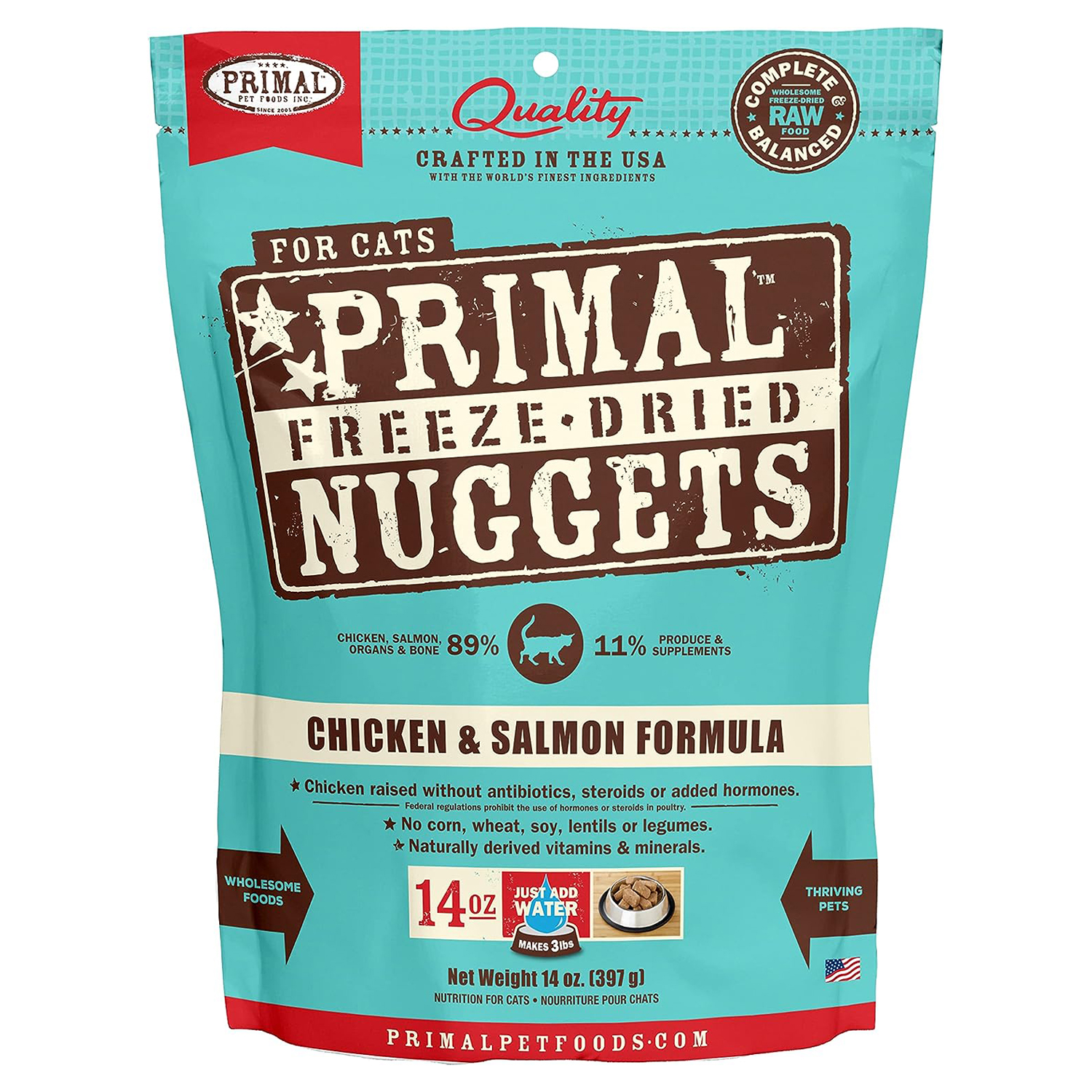 Primal Freeze Dried Cat Food Nuggets Chicken & Salmon