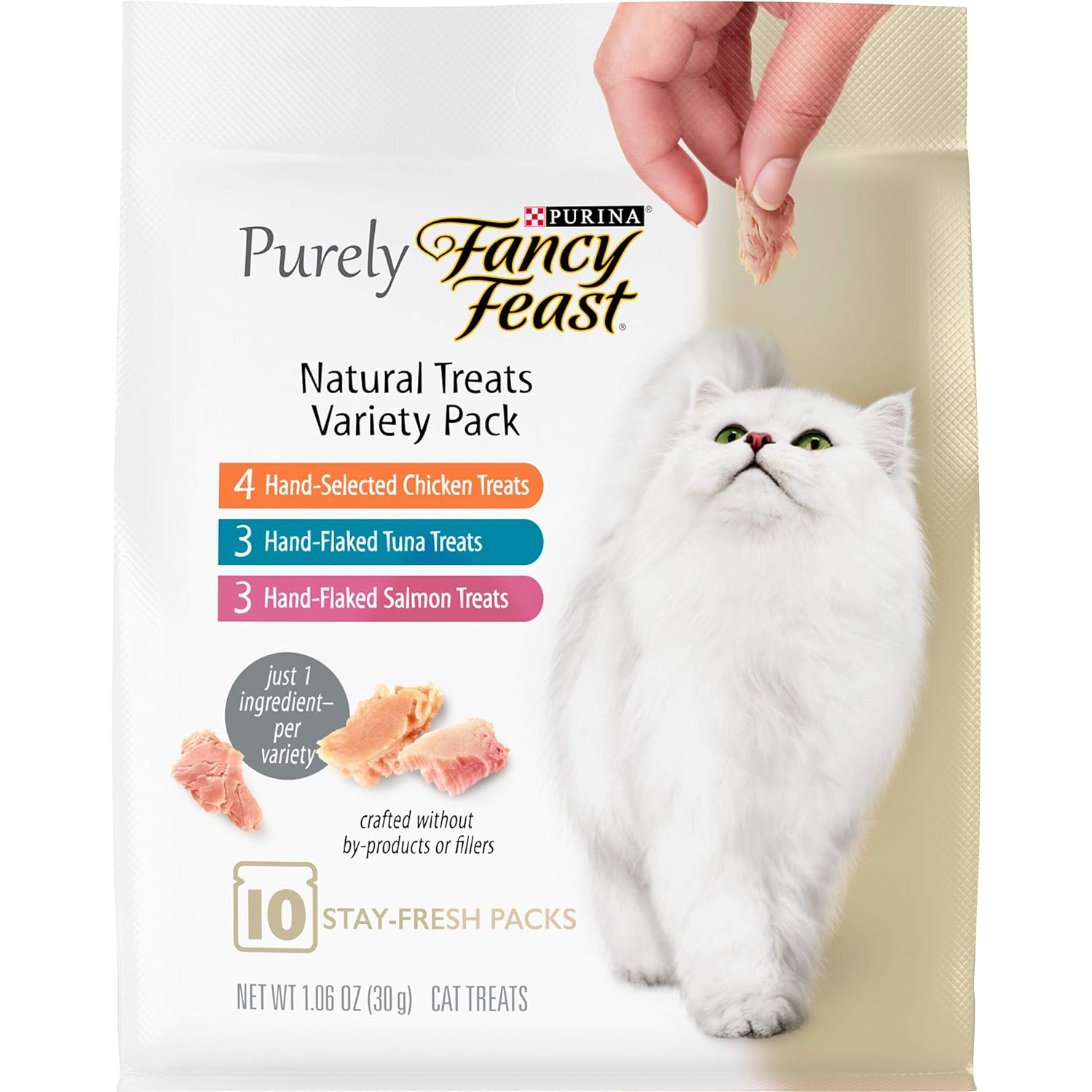 Purina Fancy Feast Natural Cat Treats Variety Pack, Purely Natural - (Pack of 5) 10 ct. Pouches new