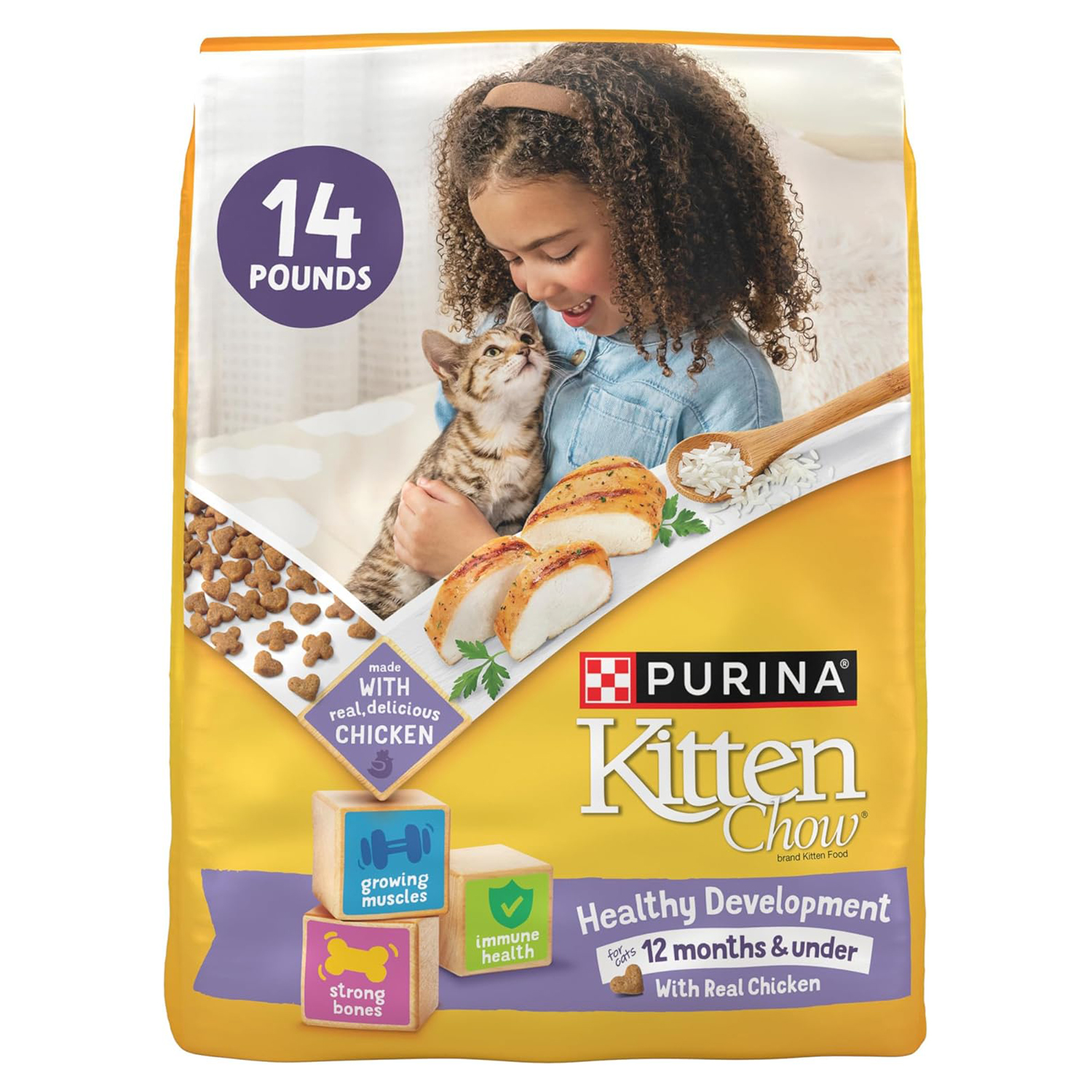Purina Kitten Chow Kitten Food Healthy Development with Real Chicken Dry Kitten Food