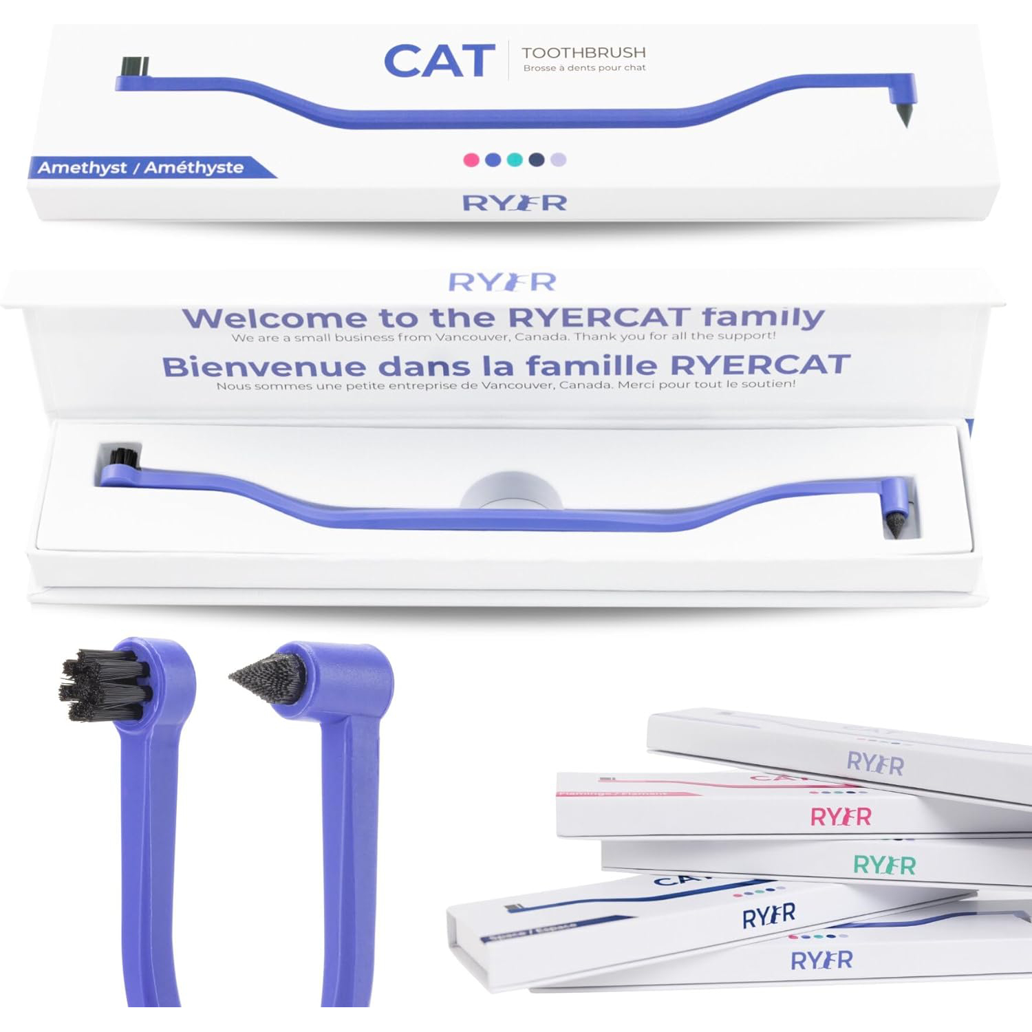 RYERCAT Dual Sided Cat Toothbrush