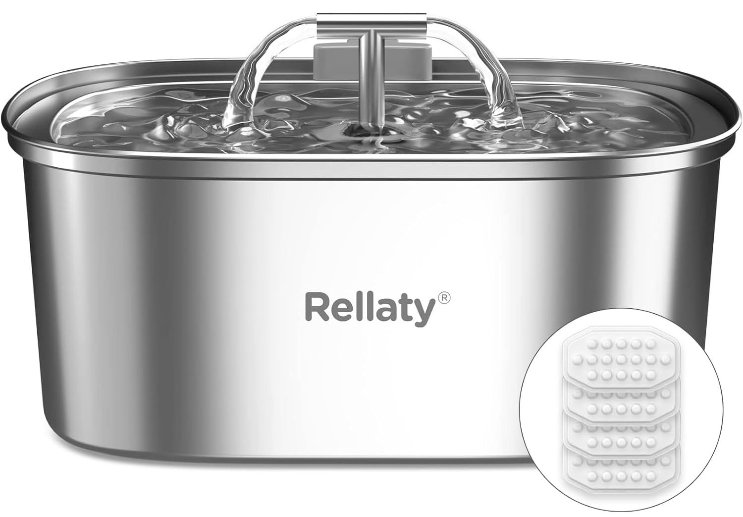 Rellaty Cat Water Fountain Stainless Steel