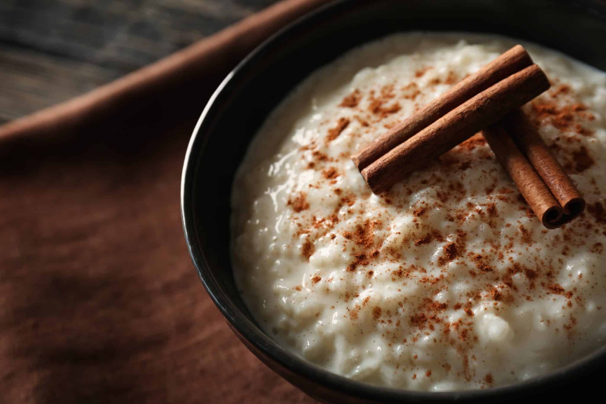 Rice pudding with cinnamon