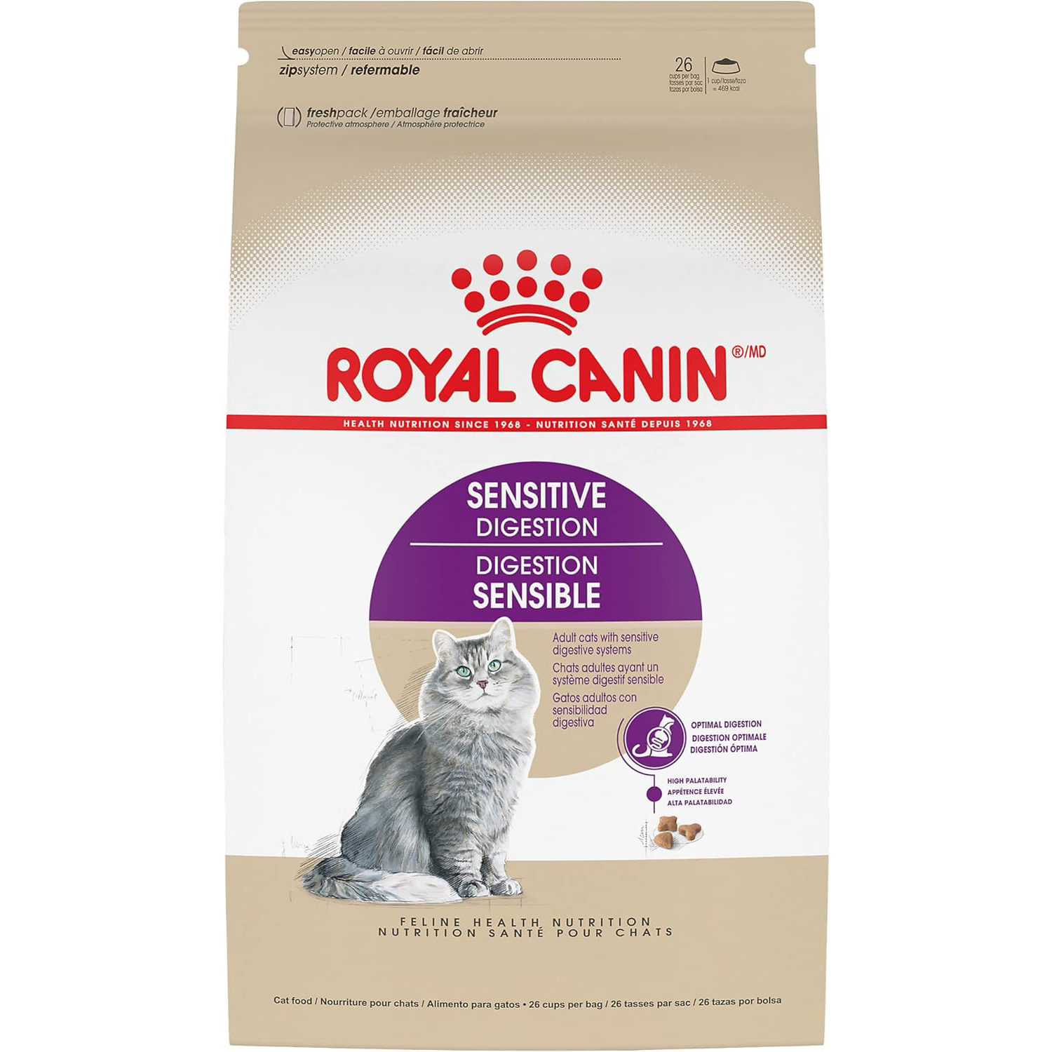 Royal Canin Feline Health Nutrition Sensitive Digestion Cat Food Dry Formula, Balanced Nutrition to Support Digestive Health, 7 lb Bag