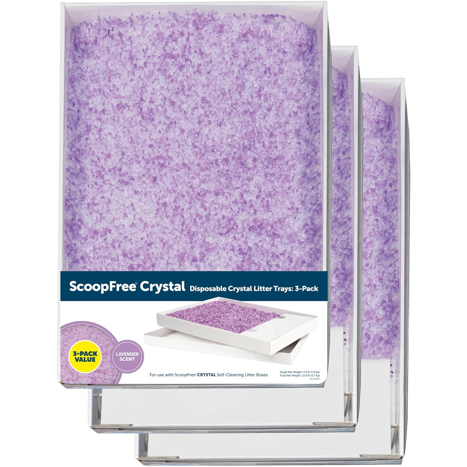 ScoopFree Lavender Scented Non-Clumping Crystal Cat Litter