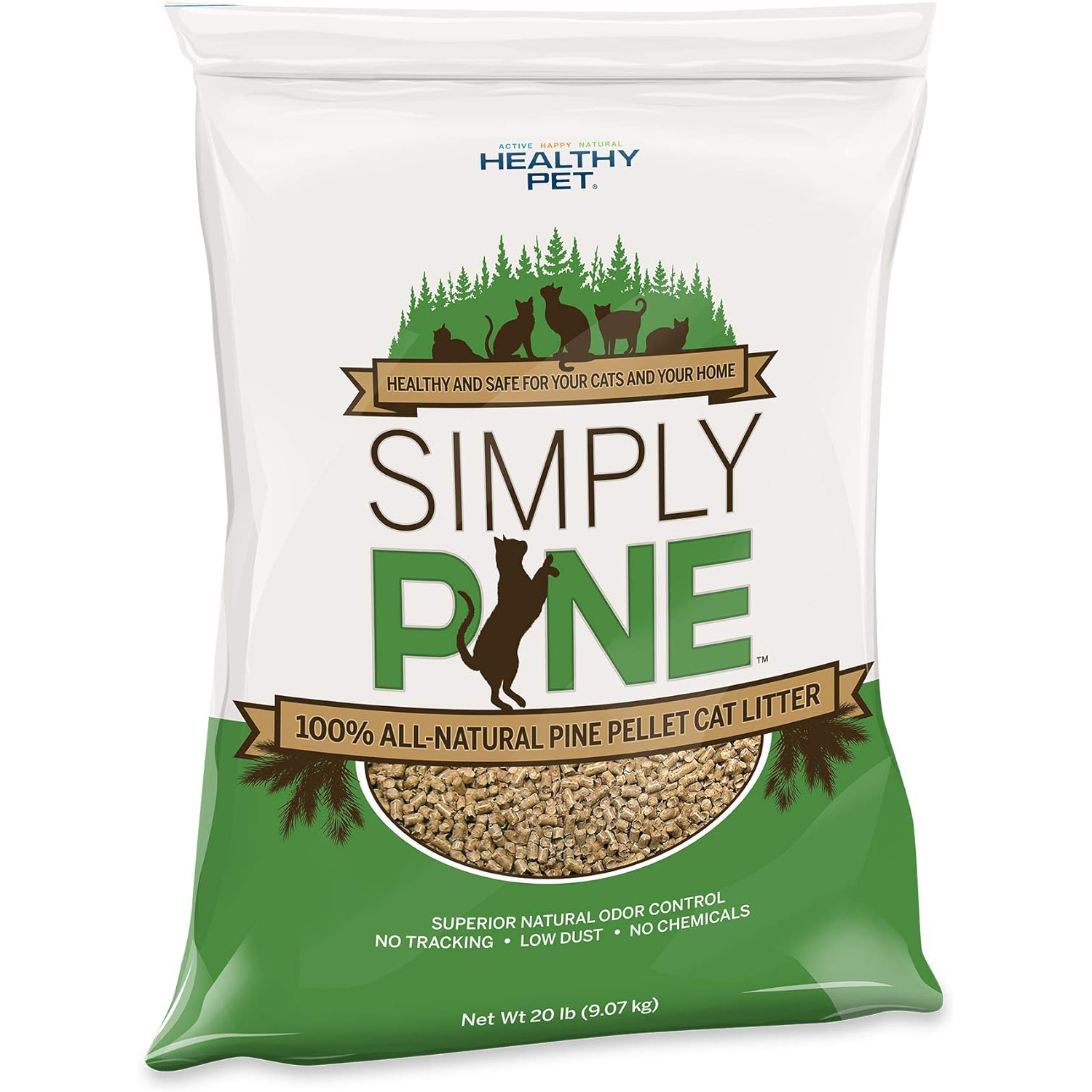 Simply Pine Natural Wood Non-Clumping Cat Litter Pellets